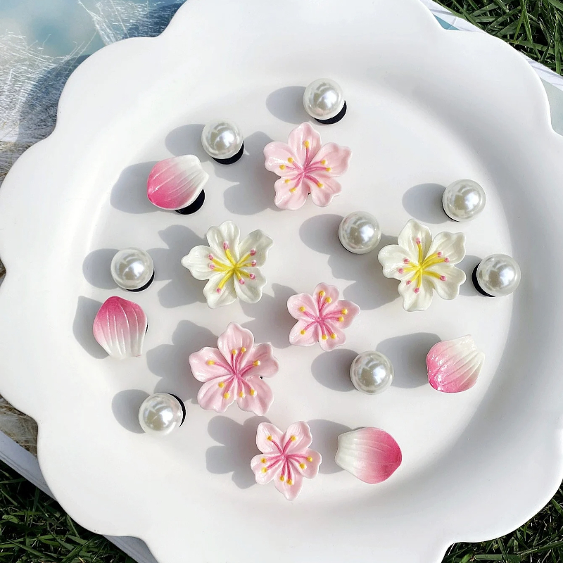 DIY 구멍 신발 참 장식 세트, 진주 꽃 수제 참 장 - Snap Fastener Set 리뷰 및 가격