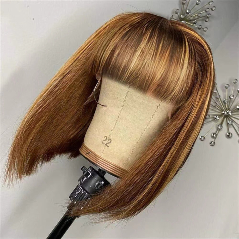 에어뱅이 있는 여성용 숏컷, BOBO 스타일, 브라운- - Wig Fiber Net 리뷰 및 가격