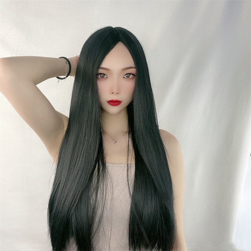 여성용 긴 직모 가발, 로즈 네트 풀캡, 유럽 및 미국 - Wig Fiber Net 리뷰 및 가격
